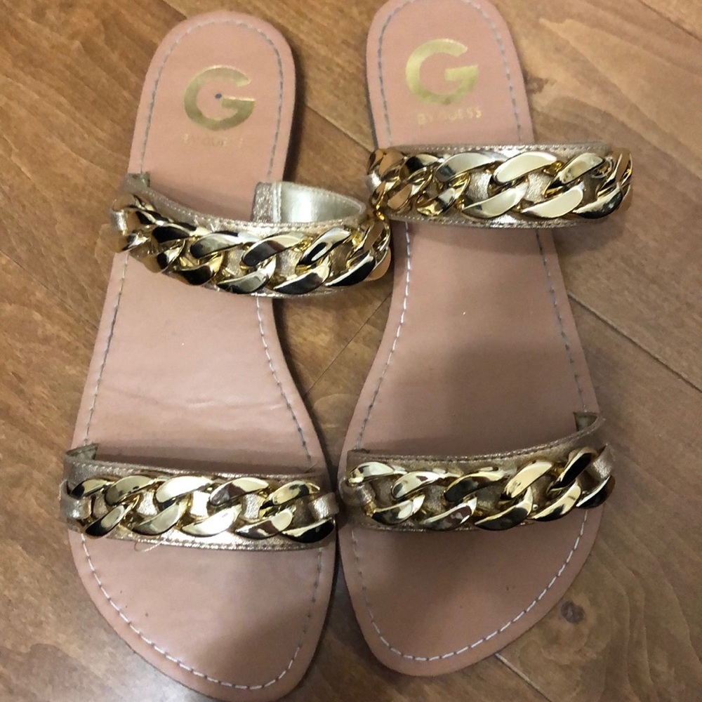 Gold Chain Sandals by GUESS